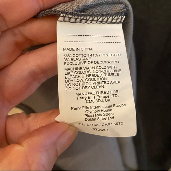 NWT~PERRY ELLIS Men Gray Motion Performance Polo Long Sleeve Top Size Large - Picture 10 of 10